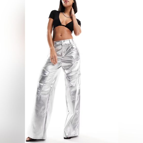 AFRM Faux Leather Wynn Cargo Pants - Picture 3 of 3